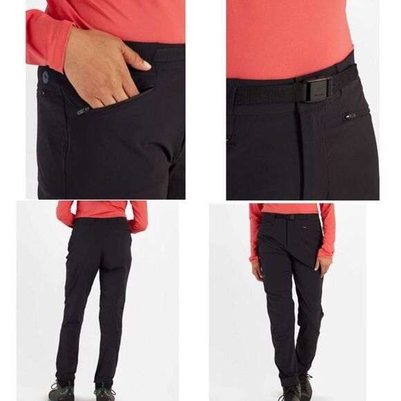 Marmot Women's Mountain black lightweight Active Pants size 12 - Picture 1 of 10